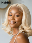 4x4 lace closure BOB EGG wave blonde 10 inch 100% Human Hair