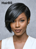13x4 lace front straight pixie cut wig black 100% Human Hair