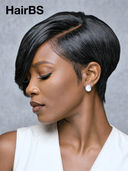 13x4 lace front straight pixie cut wig black 100% Human Hair