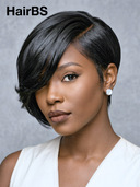 13x4 lace front straight pixie cut wig black 100% Human Hair