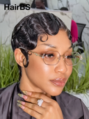 Special Offer $59.99 pixie Wig Natural Black water wave 100% Human Hair