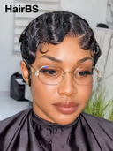 Special Offer $59.99 pixie Wig Natural Black water wave 100% Human Hair