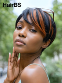 Glueless wig pixie cut wig cute Machine Made straight 100% Human Hair
