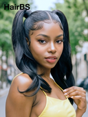 Pre-styled Updo 13x4 Lace Front Wig Natural Black 18 inch 100% Human Hair