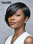 13x4 lace front straight pixie cut wig black 100% Human Hair