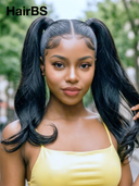 Pre-styled Updo 13x4 Lace Front Wig Natural Black 18 inch 100% Human Hair