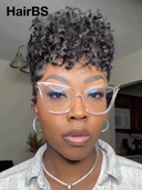 Full lace Pixie cut Wig Natural Black curly wave 100% Human Hair