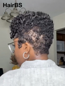 Full lace Pixie cut Wig Natural Black curly wave 100% Human Hair