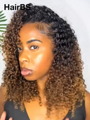 HairBS Feather Crochet Human Hair Extensions deep wave brown invisible and comfortable 100% Human Hair