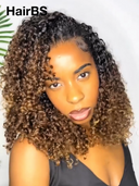 HairBS Feather Crochet Human Hair Extensions deep wave brown invisible and comfortable 100% Human Hair
