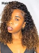 HairBS Feather Crochet Human Hair Extensions deep wave brown invisible and comfortable 100% Human Hair