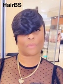 Easy to wear Wig black Body wave mullet machine made As shown in the figure 100% Human Hair