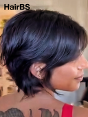 13x4 lace front straight pixie cut wig black Middle Part 100% Human Hair