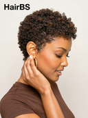 Machine Made pixie cut wig afro curly brown highlight 100% Human Hair