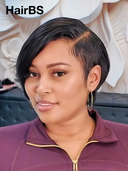 13x4 lace front straight pixie wig black Side Part 100% Human Hair