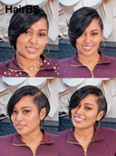 13x4 lace front straight pixie wig black Side Part 100% Human Hair