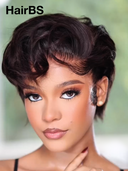 13x4 lace front pixie cut wig black quick weave 100% Human Hair