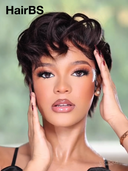 13x4 lace front pixie cut wig black quick weave 100% Human Hair