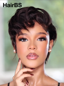 13x4 lace front pixie cut wig black quick weave 100% Human Hair
