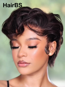 13x4 lace front pixie cut wig black quick weave 100% Human Hair