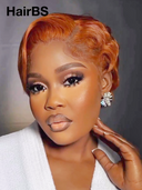 13x4 lace front pixie cut wig orange quick weave 100% Human Hair