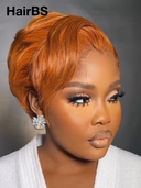 13x4 lace front pixie cut wig orange quick weave 100% Human Hair