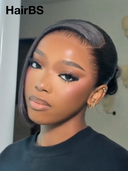 Pre-styled Updo 13x4 Lace Front Wig bob black 100% Human Hair