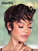 13x4 lace front pixie cut wig black quick weave 100% Human Hair