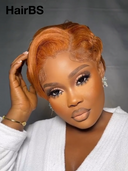 13x4 lace front pixie cut wig orange quick weave 100% Human Hair