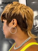 13x4 lace front pixie cut wig quick weave honey highlight 100% Human Hair