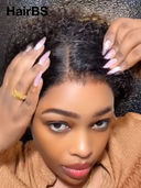 Promotion 13x4 lace front Wig pixie curly wave 100% Human Hair