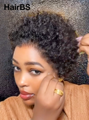 Promotion 13x4 lace front Wig pixie curly wave 100% Human Hair