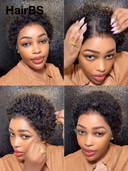 Promotion 13x4 lace front Wig pixie curly wave 100% Human Hair