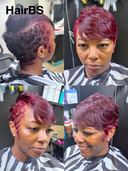Promotion 13x4 lace front Wig pixie rouge highlight 100% Human Hair