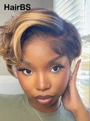 Promotion 13x4 lace front Wig pixie honey 100% Human Hair