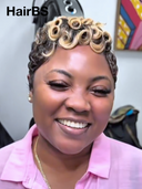 Machine Made finger wave pixie wig highlight 100% Human Hair