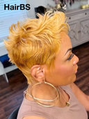 Glueless wig honey pixie cut wig cute quick weave 100% Human Hair