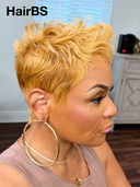 Glueless wig honey pixie cut wig cute quick weave 100% Human Hair