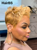 Glueless wig honey pixie cut wig cute quick weave 100% Human Hair