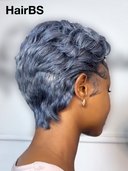 13x4 lace front Wig salt and pepper pixie cut wig 100% Human Hair
