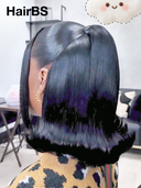 Pre-styled Updo 13x4 Lace Front Wig straight bob 14 inch 100% Human Hair