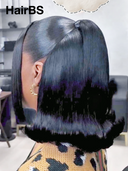Pre-styled Updo 13x4 Lace Front Wig straight bob 14 inch 100% Human Hair