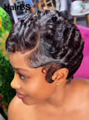 Promotion 13x4 lace front Wig pixie 100% Human Hair