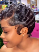 Promotion 13x4 lace front Wig pixie 100% Human Hair