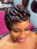 Promotion 13x4 lace front Wig pixie 100% Human Hair