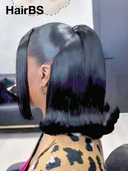 Pre-styled Updo 13x4 Lace Front Wig straight bob 14 inch 100% Human Hair