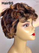 Machine Made quick weave pixie cut wig glueless wig 100% Human Hair