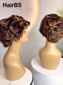Machine Made quick weave pixie cut wig glueless wig 100% Human Hair