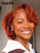 13x4 lace front Wig orange pixie cut wig 100% Human Hair