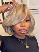 Promotion 13x4 lace front Wig bob blonde 100% Human Hair